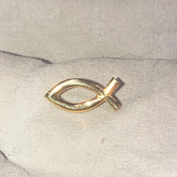 Gold Spiritual FISH Tie tack GOD FAITH LOVE - Picture 4 of 7